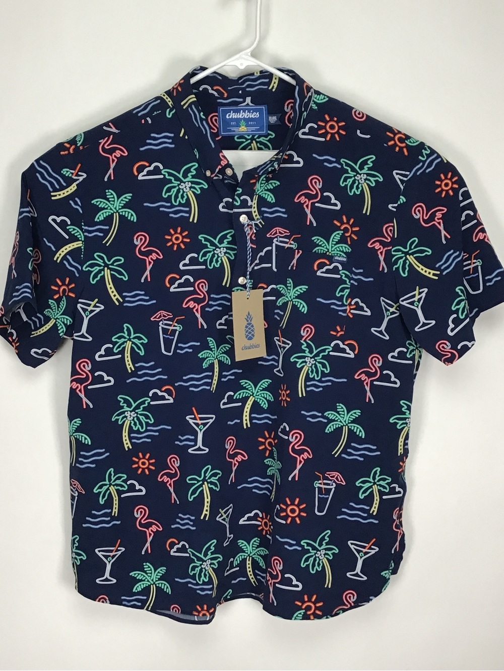 NWT Chubbies One Man Wolfpack men’s short sleeve polo popover shirt 2XL